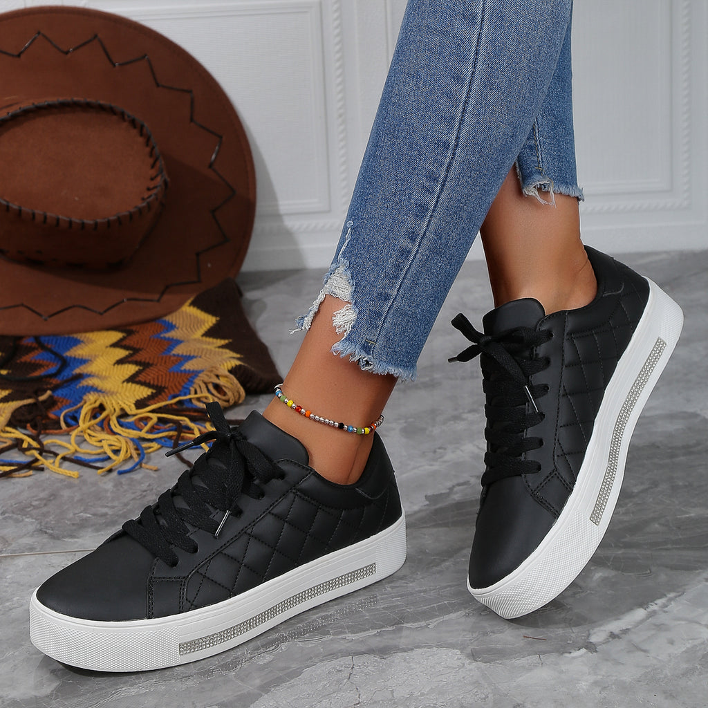 2025 New Grid Style Fashion Trend Multi-functional Comfort Anti-slip Women's Platform Shoes, suitable for outdoor activities and women's casual shoes