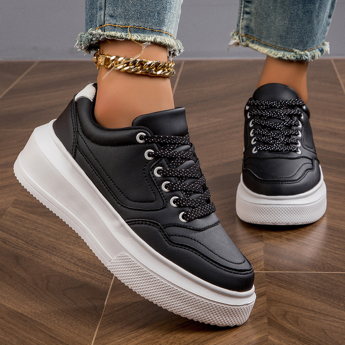 2025 New Grid Style Fashion Trend Multi-functional Comfort Anti-slip Women's Platform Shoes, suitable for outdoor activities and women's casual shoes