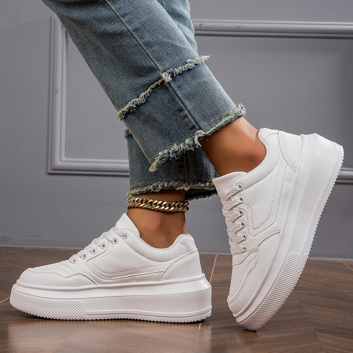 2025 New Grid Style Fashion Trend Multi-functional Comfort Anti-slip Women's Platform Shoes, suitable for outdoor activities and women's casual shoes