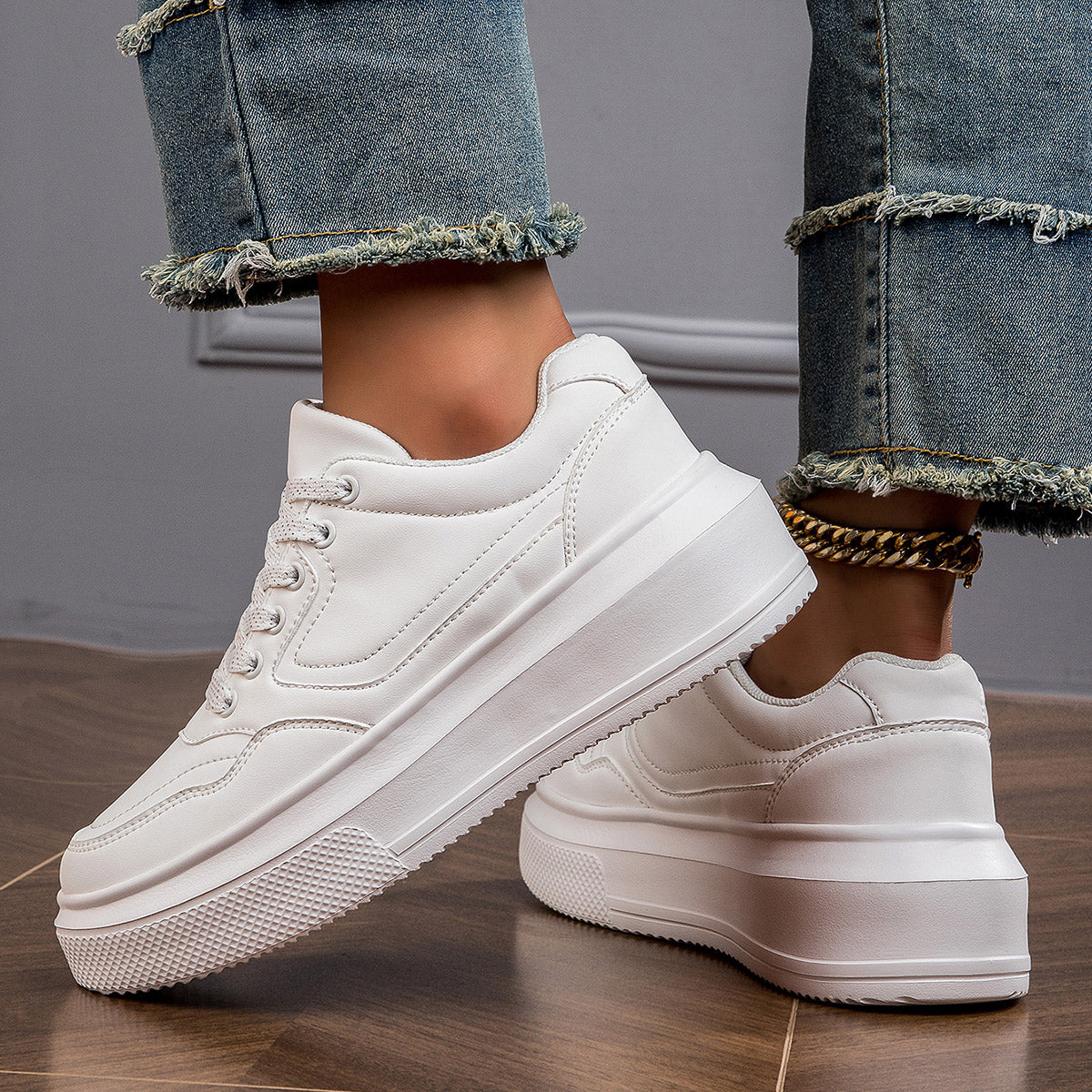 2025 New Grid Style Fashion Trend Multi-functional Comfort Anti-slip Women's Platform Shoes, suitable for outdoor activities and women's casual shoes