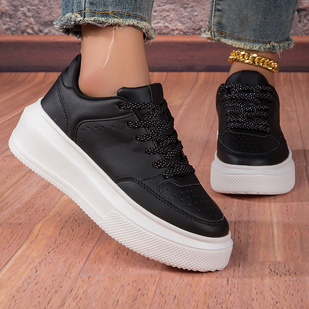 2025 New Grid Style Fashion Trend Multi-functional Comfort Anti-slip Women's Platform Shoes, suitable for outdoor activities and women's casual shoes